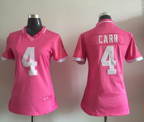 Nike Raiders #4 Derek Carr Pink Women's Stitched NFL Elite Bubble Gum Jersey